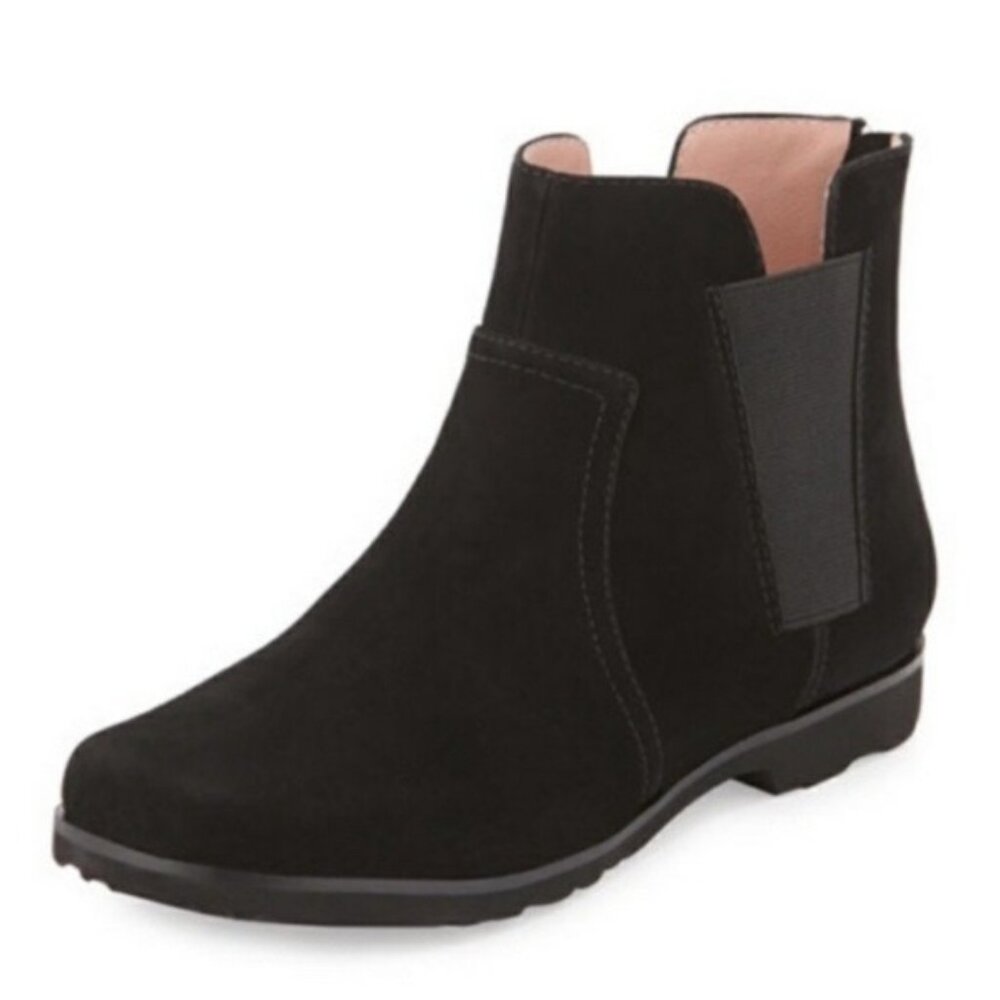 Taryn Rose Jervin Black Nubuck Leather Chelsea Ankle Boots Women’s 7.5